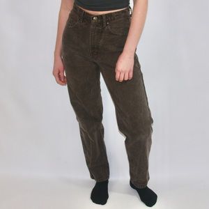 Dark Brown Wash High Waisted Jeans